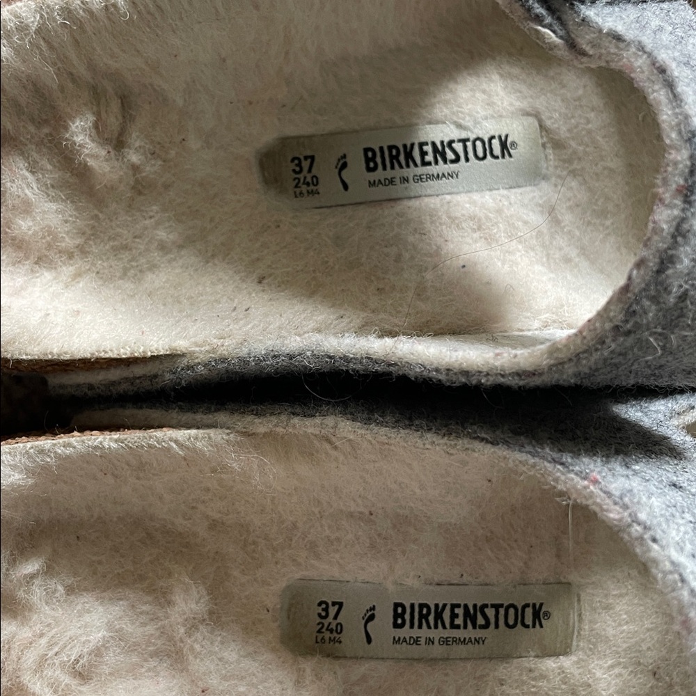 Birkenstock Arizona Gray Wool Sandals - Picture 2 of 4
